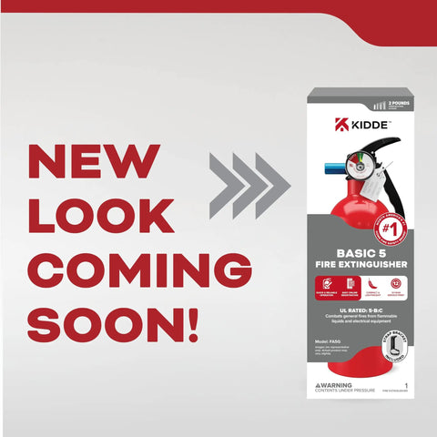 Home And Office Fire Extinguisher 5BC For Residential Use box showing new design with fire extinguisher image on right side