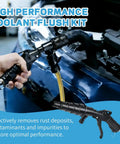 Lever Action Coolant Flush Gun And Heater Core Bleeder Kit With Hose Adapter Set For Automotive Radiator Flushing and Engine Cooling System Maintenance Backyard Mechanic Certified used for high pressure flushing.