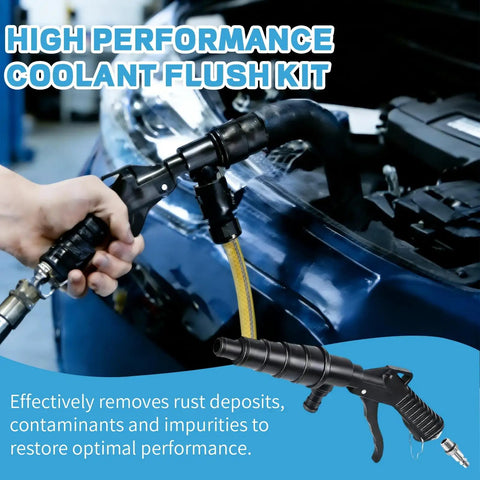 Lever Action Coolant Flush Gun And Heater Core Bleeder Kit With Hose Adapter Set For Automotive Radiator Flushing and Engine Cooling System Maintenance Backyard Mechanic Certified used for high pressure flushing.
