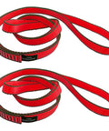 18mm Nylon Climbing Slings 2 Pack 24 Inch Runners With 22kN CE Certified Strength shown coiled, red durable webbing straps