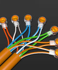 Close-up of Waterproof Telephone Line Connectors Kit With Gel Filled Butt Splice Ports UY/K1 UY2/K2 UR/K3 for wiring