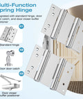 Ranbo 3-inch heavy-duty stainless steel double spring hinge with adjustable tension; no fixing pin (two hinges shown)
