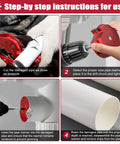 8 Piece PVC Pipe Reamer Set For DIY Pros And Home Projects includes PPR75 through PPR400 shown in step-by-step instructions