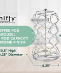 K Cups Pod Carousel Cup Holder With 24 Slots Spins 360 Degrees Lazy Susan Chrome Finish Kitchen Counter Organizer