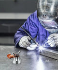 Top Tier Magnetic Welding Ground Clamp With Super Strong Suction Base For Fast On Site Shop Work, No Tools Needed, Fits Any Clean Metal Surface Perfectly positioned on metal during welding.