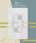 Dual Load Dimmer Switch For Two Lights With Independent One Pole Dimming No Neutral Required Double LED Control UL Listed