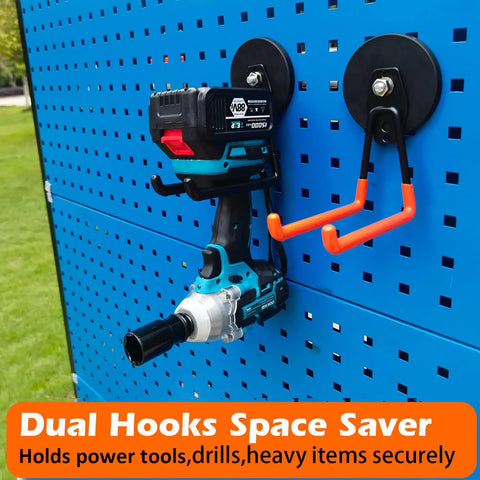 Heavy Duty Magnetic Tool Hooks For Garage And Shop, No Drill Mount, Strong Magnetic Hangers For Tool Chest, Workbench
