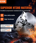 Three Jaw Self Centering Lathe Chuck 10 Inch With 0.24 To 9.84 In Clamping Range HT300 Steel Material Description