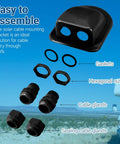 Solar Cable Entry Gland And Dual Connector Cover For Roof Mounted PV Systems, showing components including gaskets and cable glands