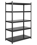 Heavy Duty 48 Inch Wide Garage Shelving Unit With 5 Tiers, Sturdy Metal Storage Shelves For Tools And Gear, Extra Large Steel Rack System For Easy Organization And Durable Garage Setup, black steel frame