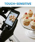 Person photographing cupcakes while wearing Solid Black Nitrile Gloves Large 100 Pack Heavy Duty Disposable Latex Free Powder Free Medical Exam And Food Safe Gear.