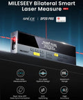 Dual-Sided Laser Measuring Tool Pro Gen 2 With 390 Ft Reach, One-Click Switch Between Single And Dual Laser Modes, Bright Large Digits For Easy Reading In Low Light, Removable Silicone Cover For Quick Measurements And Room Layout, front view