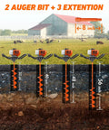 Image showing Gas Powered Post Hole Digger Auger Drill With 63cc 2 Stroke Engine, illustrating variable dig depths in a farm setting.