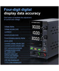 Adjustable DC Power Supply 30V 10A And 5A Lab Grade Variable Voltage Current Regulator with four-digit digital display