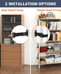 Heavy Duty Anti Tip Furniture Anchors With Tough As Nails Base And No Sweat Quick Release Wall Safety Kit installation options shown.