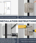 Installation instructions for Matte Black Interior Door Hinges Set Three And A Half Inch Iron Hinges With One Quarter Inch Radius Plain Bearing Design For Smooth Operation Durable Templated Screw Pattern 3.5 By 3.5 Inch Door Hardware 18 Pack.