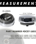 Washer And Dryer Control Knob Replacement For Samsung Washers And Dryers, DC97-16931B Compatible, chrome finish, measurements shown