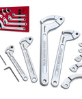 Adjustable Spanner Wrench Set With Changeable Heads All In One Eleven Piece Tool Kit For Hydraulic Ram Cylinders DIY