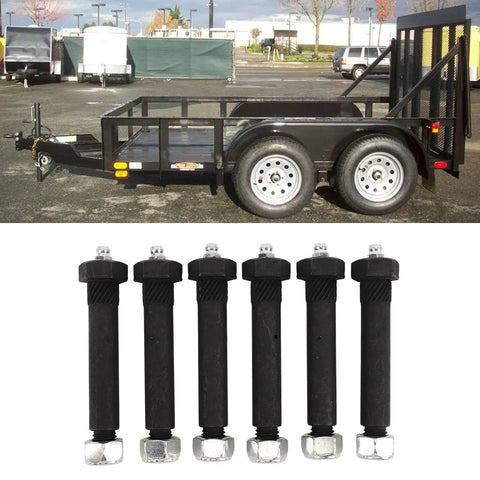 Greaseable Spring Shackle Bolts for Trailers Steel 9 16 Inch By 3 Inch M11x1 Threads Heavy Duty Trailer Suspension Hardware With Grease Zerk Wide Axle Fitment For 2000 3500 5200 6000 7000 Lb Axles, 6 bolts for trailer suspension