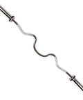 48 Inch Olympic Curl Bar With Rotating Sleeves And Ring Collars For Home Gym, Diamond Knurled Handle, Holds Up To 200 Lb, Stable Grip