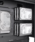 CTE C700 Air Mid Tower Case With Centralized Thermal Efficiency Design showing internal hard drive bays and installation space.