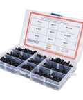 380 Pieces Self Tapping Screws Kit Black Carbon Steel Round Head Self Drilling Screws With Washers for industrial use