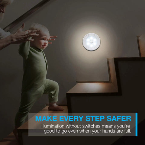 Motion Sensor Light 3 Pack No Wiring Battery Operated Stick Anywhere Closet Wall Stair Hallway Bathroom Bedroom Kitchen Cabinet Lights Auto On In The Dark Cool White