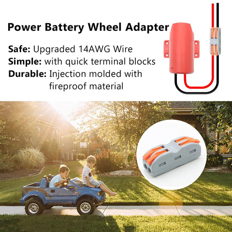 Milwaukee M12 12V Battery Adapter Converter Kit With Wire Terminals And 14 AWG Wires For DIY Projects, RC Cars, Trucks, And Robotics.