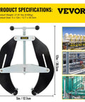 Heavy Duty Pipe Clamp For 5 To 12 Inch Pipes With Quick Acting Screws, steel, lightweight design for pipe fitting and alignment.
