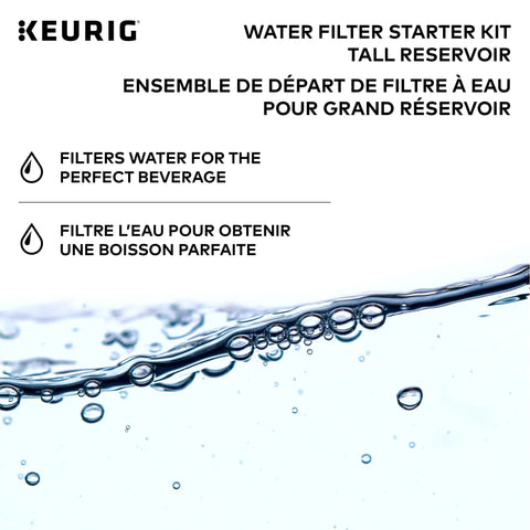 Tall Handle Water Filter Starter Kit With Handle And Two Replacement Filters For Coffee Makers, super easy install, Keurig