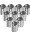 10 Pcs Stainless Steel Threaded Sleeve Insert Kit M8 For Mechanical Equipment Repair, rugged silver inserts displayed