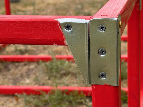 DIY Chicken Tractor Bracket Kit With Complete Plans And Instructions, Includes 4 Right Bent Base Plates, 4 Left Bent Base Plates And 12 Base Plates, 24 Ga Galvanized Steel, No Angled Cuts Required, Expandable, Made In USA