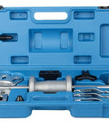 9 Way Slide Hammer Puller Set With Internal And External Jaws For Bearings Gears And Seals, Blow-Moulded Case Open View