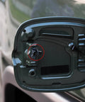 Close-up of the Fuel Door Hinge Spring Replacement For Toyota 4Runner Tacoma Tundra FJ Cruiser Sequoia an upgraded latch.