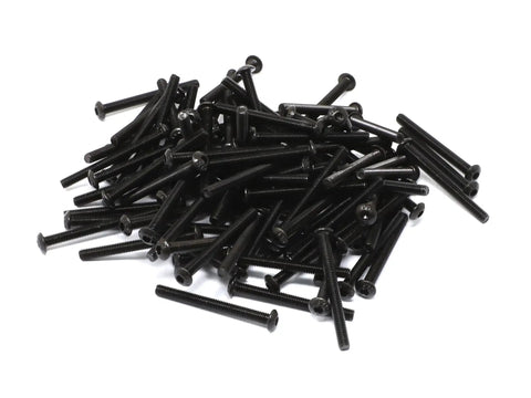 100 Pcs M3 30mm Hex Socket Button Head Cap Screws Kit Black Oxide Finish Alloy Steel 12.9 Grade 0.5mm Thread Pitch Includes 31.53mm Total Length