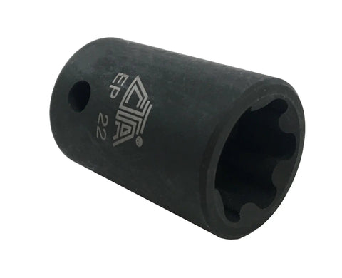 A single EP22 socket from the 15 Piece EP Star Plus Socket Set For Automotive Beast Kit With Elliptical Star Fasteners Heavy Duty Pro Grade Tools.