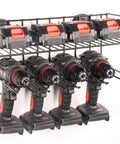 Magnetic Wall Mount Drill Rack And Tool Organizer For Garage Heavy Duty Two Layer Metal Cordless Tool Storage With Four Drill Holders