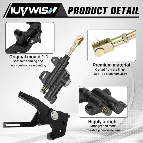 Hydraulic Foot Brake Pedal Lever Kit for Surron LBX X260 X160 Electric Dirt Bikes CNC 6061-T6 Aluminum Upgrade Easy Install Beefed Up Braking Performance DOT4 Fluid Not Included