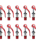 10-pack Red Quick Release Bike Seat Post Clamp Set with cam lever for easy height adjustment, durable alloy construction