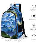 Hydrangea Bloom Printed Backpack For Men And Women Large Capacity Durable Polyester School Travel Bag With Breathable Fabric Easy Care