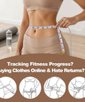Person using Two Pack Soft Flexible Retractable Tape Measure Set for Body Measurements, quick measuring waist with dual-sided tape.