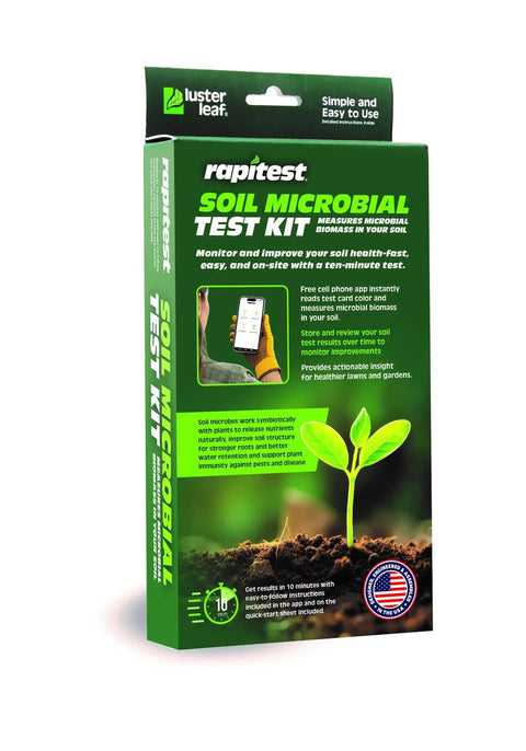 Product package of Soil Microbial Test Kit For Quick Health Check Of Your Dirt, 5 Tests, Real Results In 10 Minutes, Easy To Use
