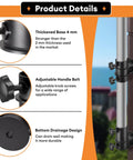 Heavy Duty Patio Umbrella Mount 2 Pack For Deck Railing Corner Clamp Flat Mount Outdoor Umbrella Holder Features and Details