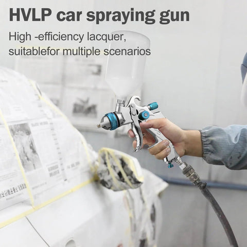 High Volume Low Pressure Spray Gun Kit With Three Included Nozzles Size 1.4 1.7 And 2.0 Millimeters For Auto Painting And Home Projects Delivers A Smoother Finish That Is A Total Game Changer in use.