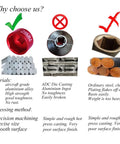 Comparison of materials for Heavy Duty 28mm Fuel Filter Socket With 3/8 Drive, displaying aluminum alloy advantages vs steel drawbacks.