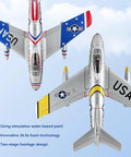 Top and bottom view of Sabre Inspired F86 EDF Jet RC Airplane For Adults With 80mm EDF 6CH Hobby Model Detailed Cockpit Weathering