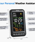 Wireless Indoor Outdoor Thermometer Weather Station With Remote Sensor Vertical Color Display Temperature Humidity Monitor