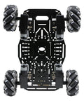 Omni Directional Mecanum Wheel Robot Chassis Kit With 4WD TT Motors Aluminum Alloy Double Layer Smart Car Platform top view.