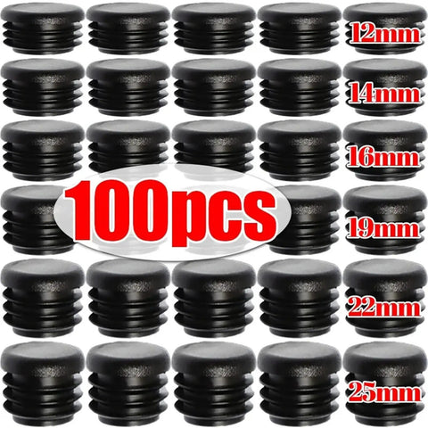 Rock Solid 20 To 100 Piece Round Plastic Chair Leg Protectors And End Caps For Furniture Table Feet. Easy Slide On Pipe Inserts Made Durable PE Plastic Tubing Covers Perfect Hardware Kit. Super Snug Fit No Tools Needed Protect Floors With Style And Tough. 100 pcs 12-25mm PE chair leg protectors