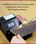 Heavy Duty 13000Rpm Desktop Belt Sander And Smart Knife Sharpener with digital display and variable speed settings.